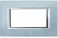 Рамка прямоугольная итальянский стандарт ITA 4 мод Bticino Axolute Голубое стекло 