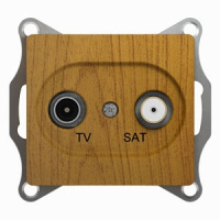 Розетка TV-SAT проходная 4dB Schneider Electric Glossa Дуб
