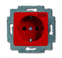 Розетка с заземлением 16A с маркировкой EDV, безвинт.зажим ABB Красный