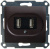 Розетка USB 5В /1400 мА 2 х 5В /700 мА механизм Schneider Electric Glossa Шоколад Schneider Electric Glossa GSL000832