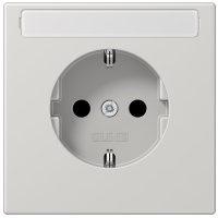 Механизм Розетка с заземлением с полем для надписи безвинт.зажим Jung Светло-серый