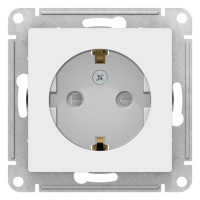 Розетка с заземлением со шторками 16A механизм Schneider Electric AtlasDesign Белый