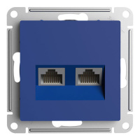 SE AtlasDesign Розетка двойная компьютерная Аквамаринин RJ45+RJ45 кат.5E механизм