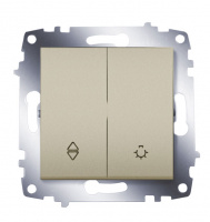 Переключатель (сх. 6) + Выключатель кнопочный ABB Cosmo Титаниум