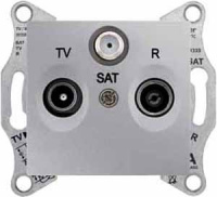 Розетка TV/R-SAT проходная 4dB Schneider Electric Sedna Алюминий