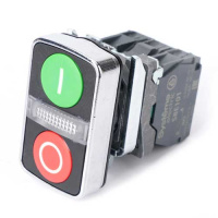 Systeme Electric Кнопка SB4 двойная в сборе модуль 22мм з "I"+сигн лампа+кр "О" металл 24ВDC 1НО+1НЗ