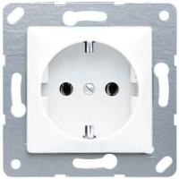 Механизм Розетка с/з для установки под откидную крышку 50х50 безвинт.зажим Jung Белый