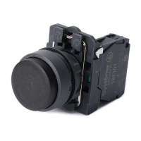 Systeme Electric Кнопка SB5 в сборе модульная 22мм выступающая черная с возвратом пластик 1НО