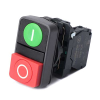 Systeme Electric Кнопка двойн SB5 в сборе модуль 22мм зел "I"+красн выступ "O" пластик 1НО+1НЗ