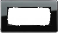 Рамка 2-постовая без перегородки Gira Esprit Glass C Черное стекло