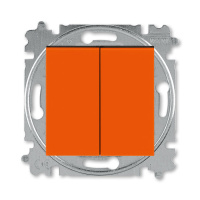 Переключатель и кнопка с перекидным контактом оранжевый / дымчатый чёрный ABB Levit