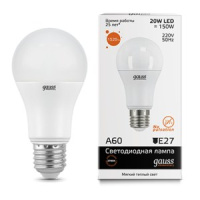 Лампа светодиодная E27 180-240В 20Вт 3000К Gauss Elementary
