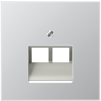 Накладка 2-ой наклонной телефонной/комп розетки Jung Алюминий