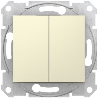 Переключатель 2-клавишный 10A Schneider Electric Sedna Бежевый