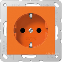 Механизм Розетка с заземлением антибактериальная безвинт.зажим Jung Оранжевый