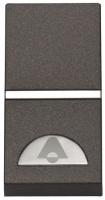 Выключатель 1-клавишный кнопочный НО-контакт с символом "Звонок" 1 мод ABB NIE Zenit Антрацит N2104 AN