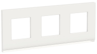 Рамка 3-постовая горизонтальная Schneider Electric Unica New Pure Белое стекло/Белый