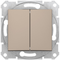 Выключатель 2-клавишный 10A Schneider Electric Sedna Титан