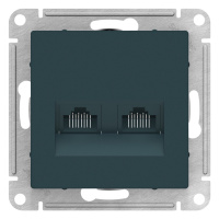 Розетка двойная компьютерная RJ45+RJ45 кат.5E механизм Schneider Electric AtlasDesign Изумруд