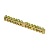 Шина "ноль-земля" 8х12мм 14 отверстий латунь крепеж по центру EKF PROxima PEN