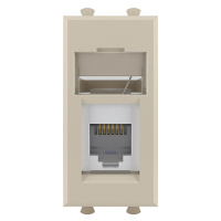 Телефонная розетка RJ-12 модульная, "Avanti", "Ванильная дымка", 1 модуль DKC