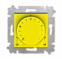 Терморегулятор с поворотной ручкой 16А жёлтый / дымчатый чёрный ABB Levit