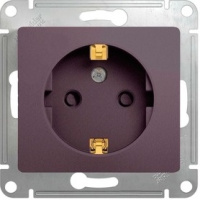 Розетка с заземлением со шторками 16A 250В механизм Systeme Electric Glossa Сиреневый туман