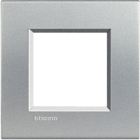 Рамка прямоугольная 2 мод Bticino Living Light Алюминий