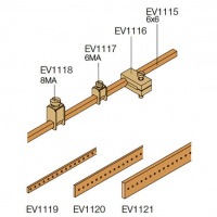 Шина 25x5мм с резьбовыми отверстиями M6, 2000мм ABB IS2