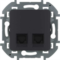 Двойная розетка RJ 45 - категория 6 - UTP IEK Inspiria Антрацит
