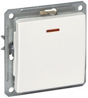 Переключатель 1-клавишный перекрестный (схема 7) с индикацией 16A Wessen 59 Белый