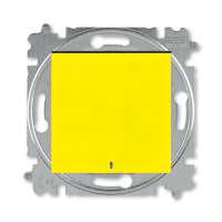 Переключатель одноклавишный с подсветкой ориентационная жёлтый / дымчатый чёрный ABB Levit