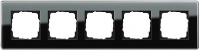 Рамка 5-постовая Gira Esprit Glass C Черное стекло