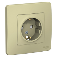 Blanca с/у Розетка с заземлением со шторками, 16А, 250В, бежевый Systeme Electric