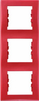Рамка 3-постовая вертикальная Schneider Electric Sedna Красный