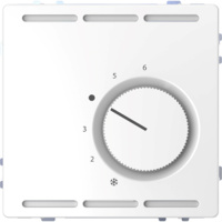 D-Life Терморегулятор с центр. пл. с перекл. конт.230В, Белый лотос, SD Schneider Electric