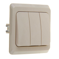 Этюд с/у 3-клавишный Выключатель 10 Ах, кремовый,  SE
