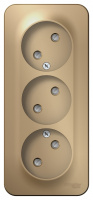 Розетка 3-ая без заземления со шторками накладного монтажа с изолирующей пластиной 16A 250В Systeme Electric Blanca Титан