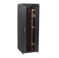 Шкаф сетевой 19" LINEA N 18U 600х800мм стеклянная передняя дверь черный ITK