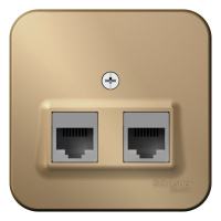 Розетка двойная компьютерная RJ45 кат.5E накладного монтажа с изолирующей пластиной Systeme Electric Blanca Титан