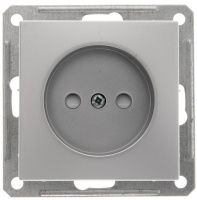 Розетка без заземления с защитными шторками Wessen 59 Матовый хром