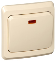 Переключатель 1-клавишный скрытой установки 10A (схема 6) с подсветкой IP20 SE Этюд Кремовый