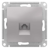 Розетка телефонная RJ11 механизм Schneider Electric AtlasDesign Алюминий