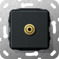 Разъем Mini Jack 3.5мм разветвительный кабель Gira System-55 Черный матовый