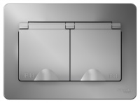 Розетка двойная с заземлением со шторками с крышками скрытой установки 16A 250В IP44 Systeme Electric Blanca Алюминий