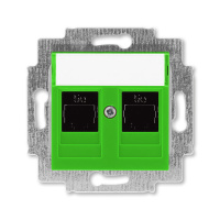 Розетка информационная двойная 2хRJ45 категория 5e зелёный ABB Levit
