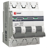 Автомат EKF PROxima BA 47-63 3P 2,5A (D) 4,5kA