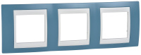 Рамка 3-постовая горизонтальная Schneider Electric Unica Хамелеон Синий/Бежевый