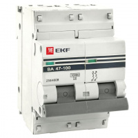 Автоматический выключатель 2P 25 A D 10kA EKF PROxima ВА 47-100