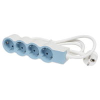 Удлинитель с заземлением 4 розетки с кабелем 1,5 м Legrand Белый/Голубой